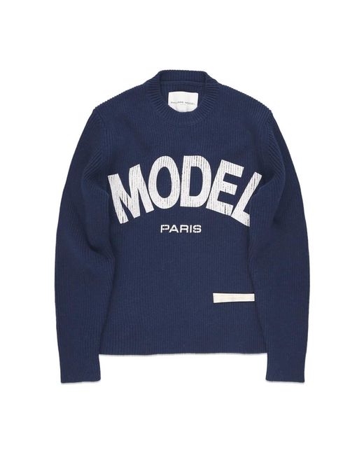 Philippe Model Blue Round-Neck Knitwear for men