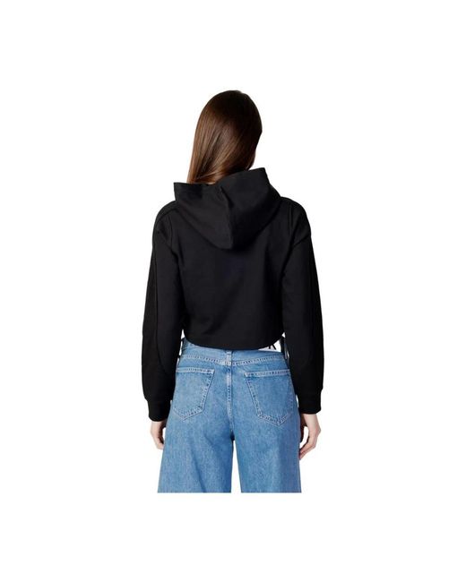 Calvin Klein Zwarte Viscose T-Shirt Met Lange Mouwen in het Black