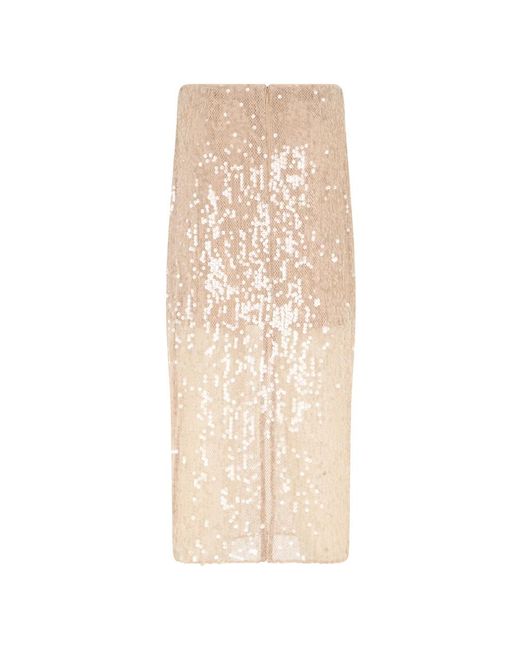 Veronica Beard Allora Sequin Midi Rok in het Natural