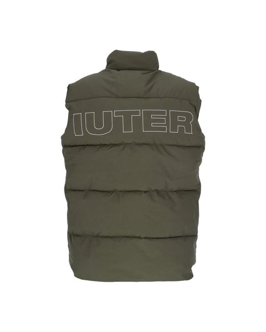 Iuter Jassen ,Groen ,Polyester Leger Mouwloos Donsjack Met Zakken in het Green voor heren