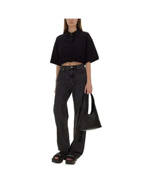 T By Alexander Wang Black Polo Shirts