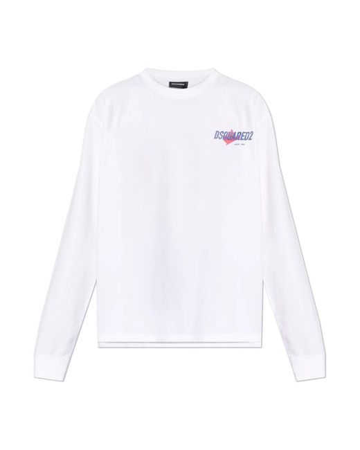 DSquared² White Long Sleeve Tops for men