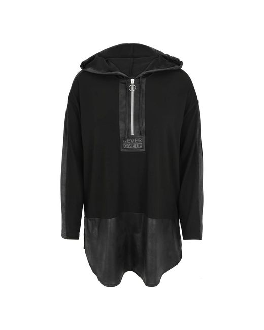 Doris Streich Casual Hoodie Lang Shirt in Schwarz Lyst DE