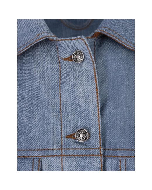 Ermanno Scervino Blue Blaue jeansjacke mit wildleder-details