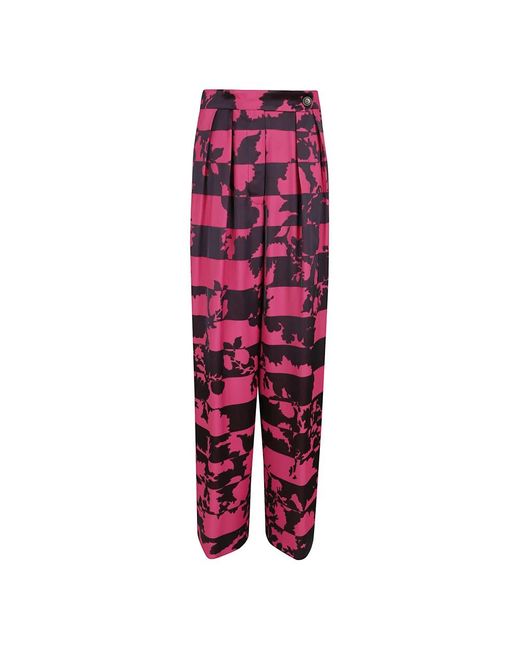 Dries Van Noten Red Wide Trousers