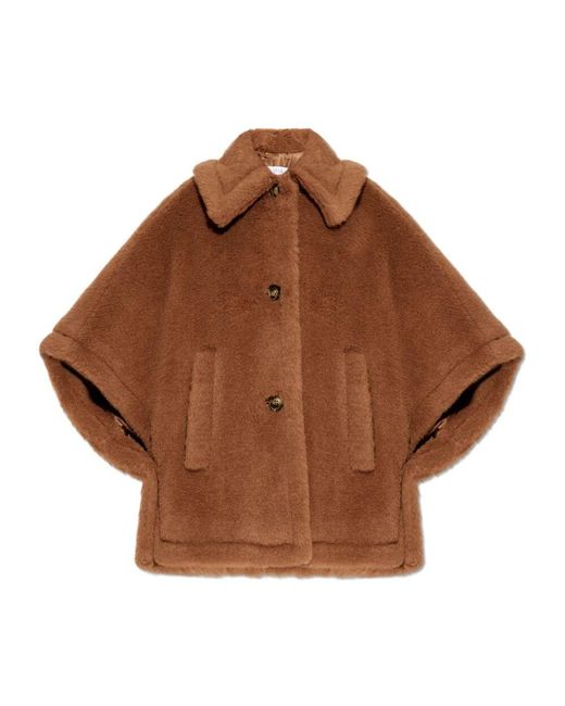 Max Mara Brown Pelzponcho tenebre