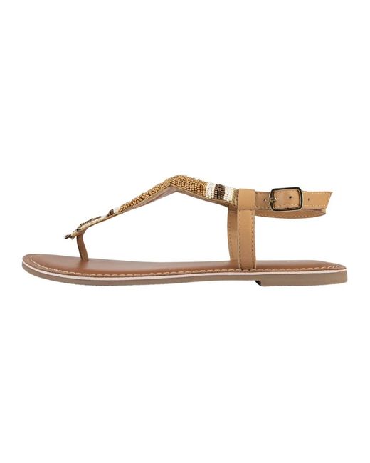 L37 Metallic Desert Flower Flat Sandal