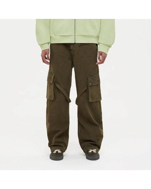 flâneur Green Wide Trousers for men