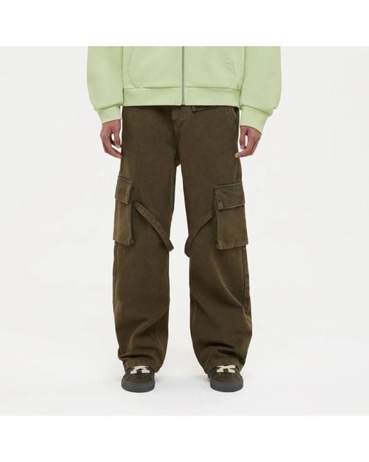flâneur Green Wide Trousers for men