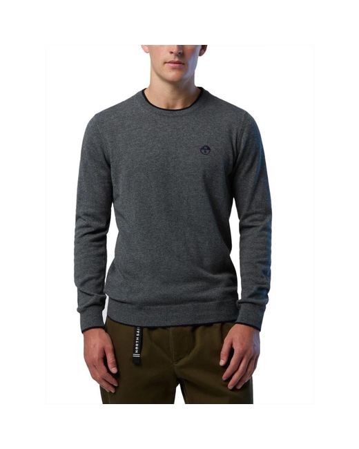 North Sails Gray Round-Neck Knitwear for men