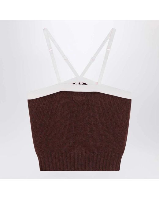 Prada Brown Sleeveless Top