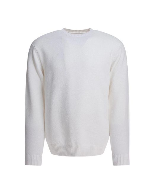 Beams Plus Weißer Strick Lily Garn Pullover in White für Herren
