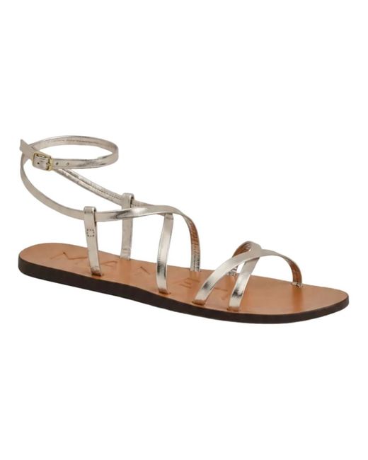 Manebí White Flat Sandals