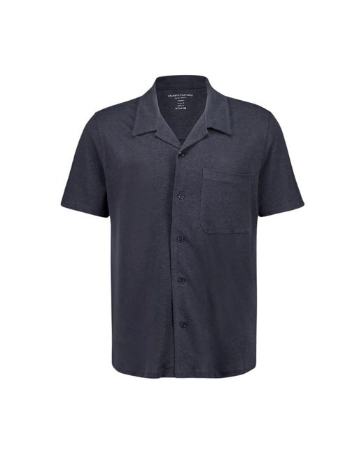 Majestic Filatures Blue Short Sleeve Shirts for men