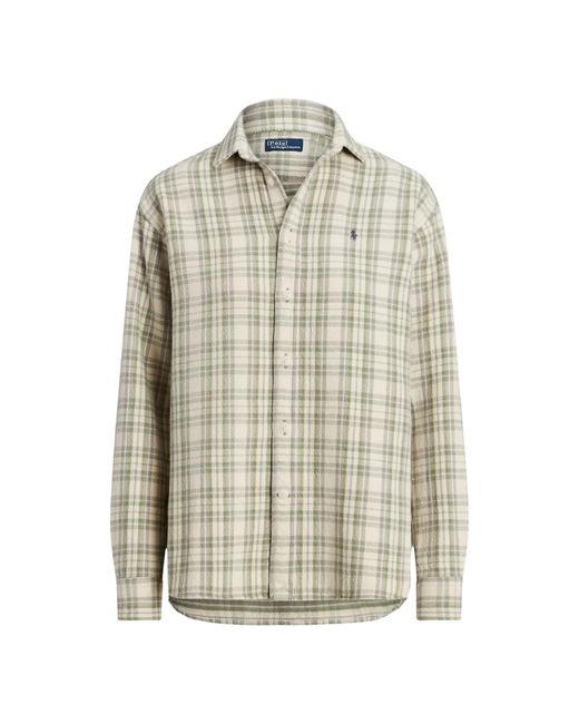 Camisa de algodón a cuadros verde Polo Ralph Lauren de color Natural