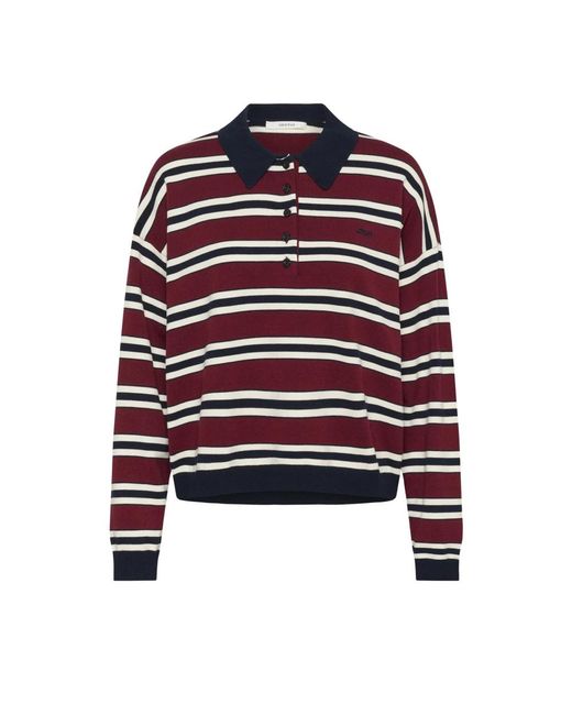 Gestuz Tops ,Rood ,Gestreepte Polo Pullover Trui in het Blue