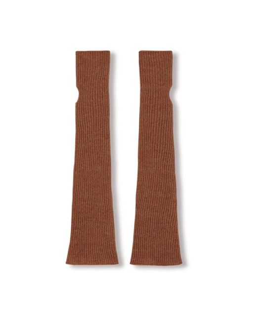 Cortana Accessoires ,Rood ,Kasjmier Diandra, Baby Alpaca, Kasjmier En Zijde Bordeauxrode Armwarmers in het Brown