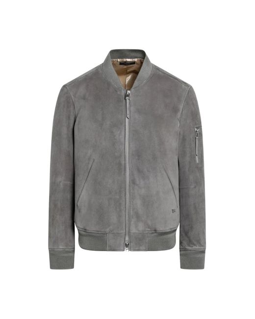 Tom Ford Gray Leather Jackets for men