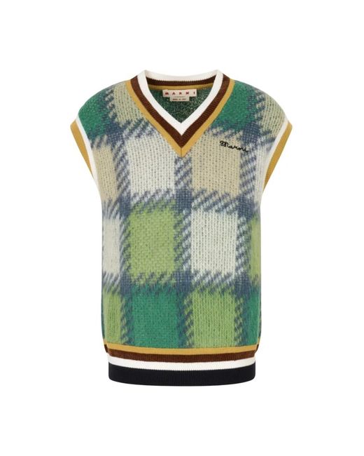 Marni Green Sleeveless Knitwear for men