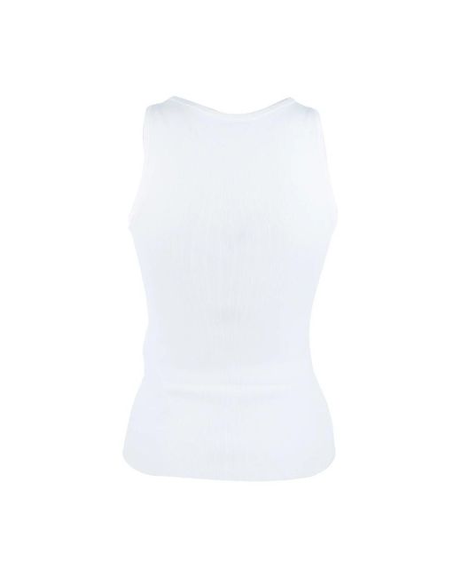Balenciaga White Sleeveless Tops
