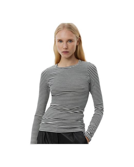 Sofie Schnoor Tops ,Zwart ,Spandex Klassieke Gestreepte Longsleeve T-Shirt in het Gray