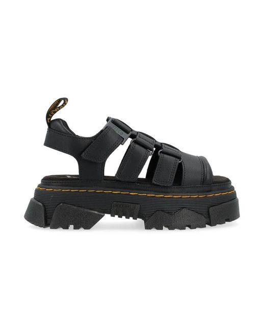 Dr. Martens Black Mattison 3S Flat Sandalen