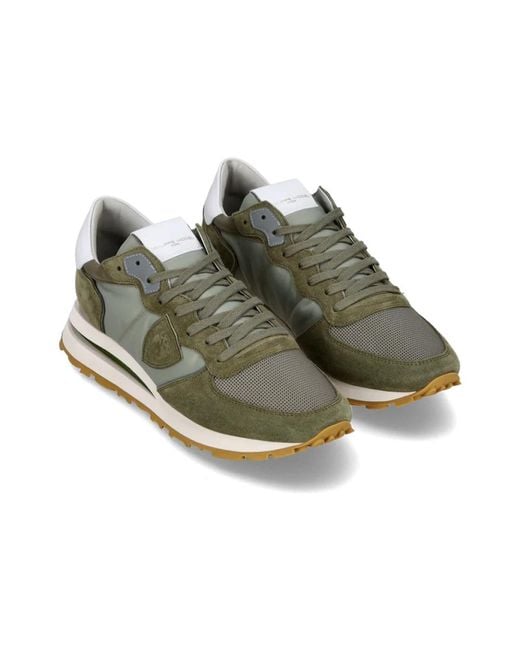 Philippe Model Schoenen ,Groen ,Suède Tropez High Sneakers in het Green voor heren