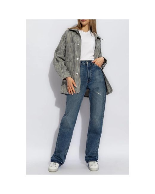 A.P.C. Gray Gestreiftes muster jacke