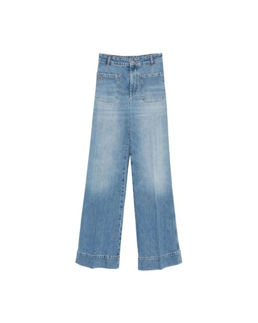 Victoria Beckham Blue Wide Jeans