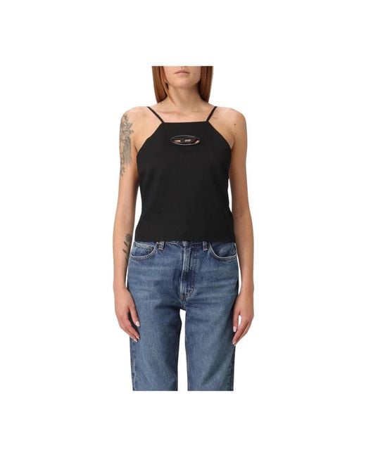 Sleeveless Tops DIESEL en coloris Black