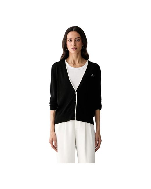 Cardigans Karl Lagerfeld de color Black