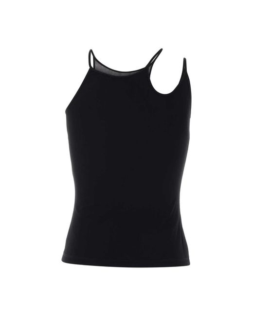 McQueen Black Sleeveless Tops
