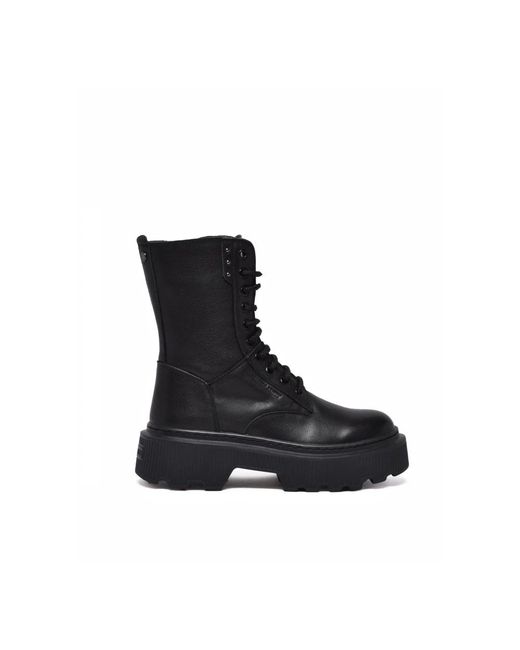 Janet & Janet Black Lace-Up Boots