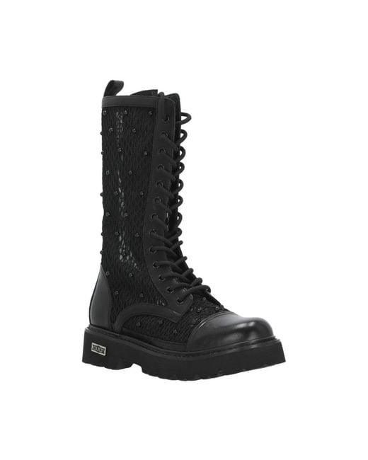 Cult Black Lace-Up Boots