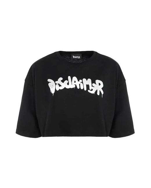 DISCLAIMER Black Casual logo print t-shirt