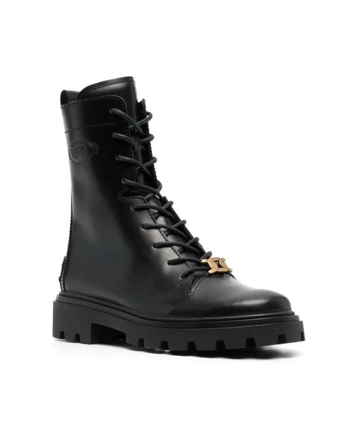 Tod's Black Lace-Up Boots