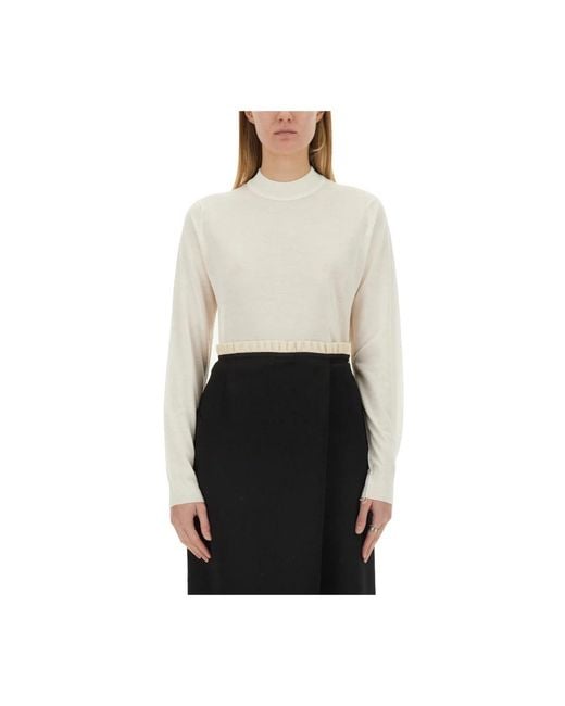 Maison Margiela White Round-Neck Knitwear