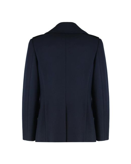 Dries Van Noten Double-Breasted Jas in het Blue voor heren