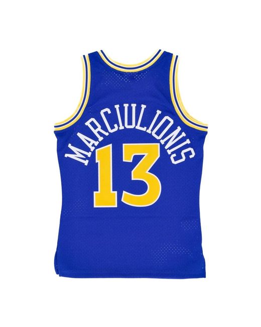 Mitchell & Ness Fitness ,Blauw ,Polyester Nba Road Jersey Hardwood Classics in het Blue voor heren