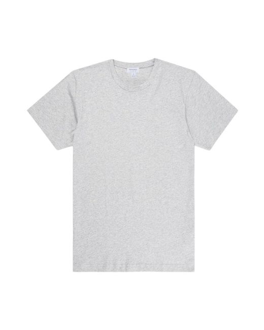 Sunspel Tops ,Grijs ,Katoen Riviera Tee in het White voor heren