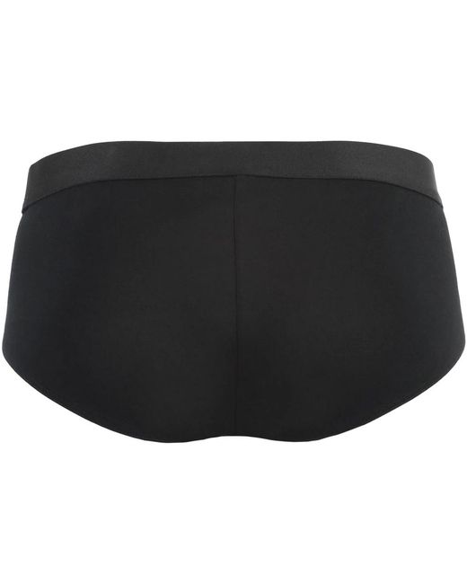 Dolce & Gabbana Logo elastische baumwollslips in Black für Herren