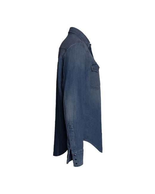 Dondup Blue Denim Shirts for men