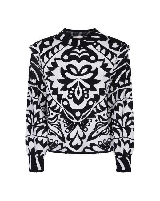 Round-Neck Knitwear Farm Rio en coloris Black