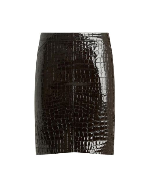 Gonna lucida con effetto coccodrillo di Tom Ford in Black