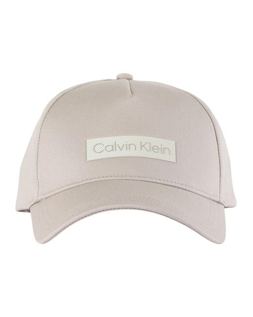 Calvin Klein Baumwoll logo print cap in Gray für Herren