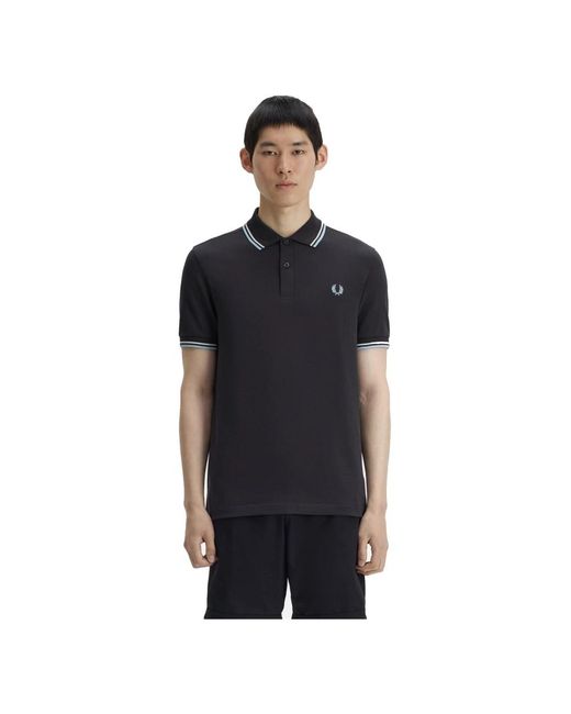 Polo Shirts Fred Perry de hombre de color Black
