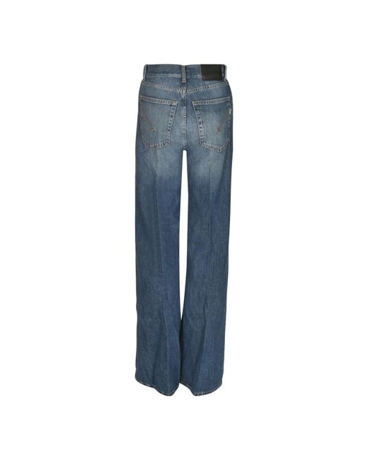 Dondup Jeans ,Blauw ,Katoen Stijlvolle Wijde Jeans in het Blue