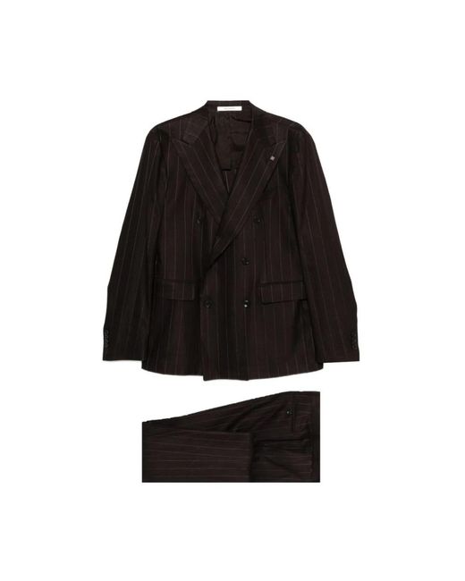 Tagliatore Kostuums ,Bruin ,Wol Single Breasted Suit in het Black voor heren