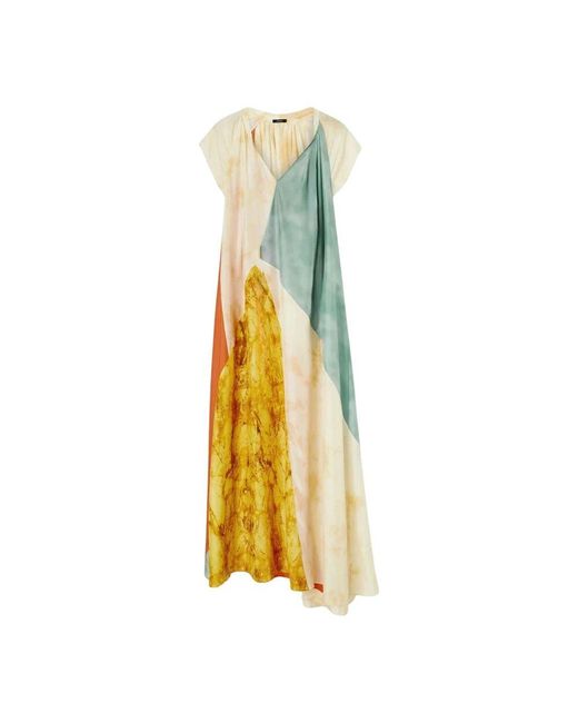 Joseph Yellow Seidenkleid Mit Marmorprint