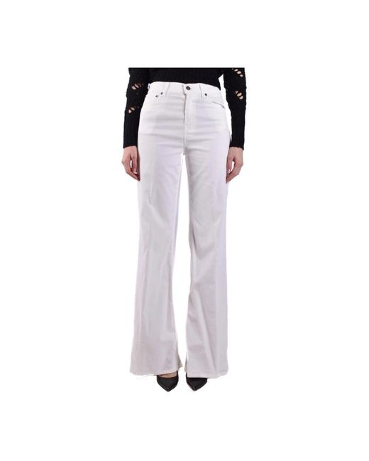 Dondup White Wide Trousers